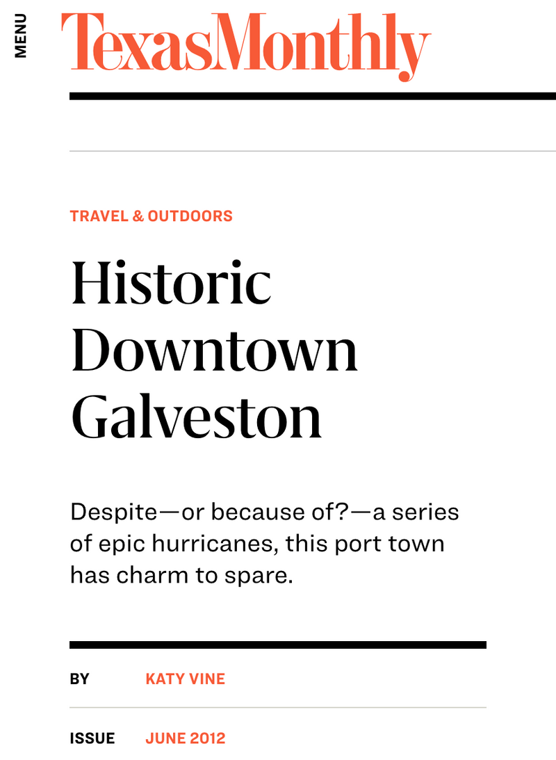 Texas Monthly - Historic Downtown Galveston