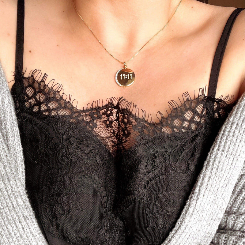 18k Gold Filled 11:11 Synchronicity Necklace: 16 inches