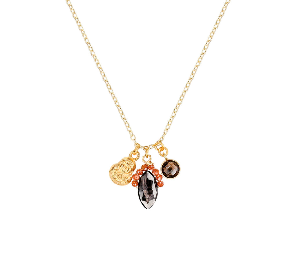 Namaste Pendant Necklace in Black