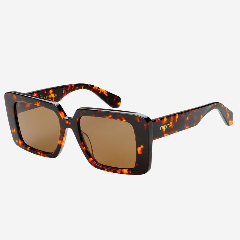 Camilla Acetate Womens Rectangular Sunglasses: Brown Tortoise