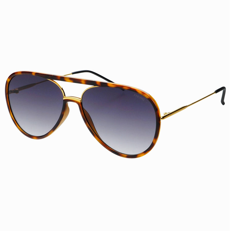 Shay Aviator Sunglasses: Tortoise / Gradient gray