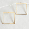 18K gold plated brass square geometric big hoop big earrings