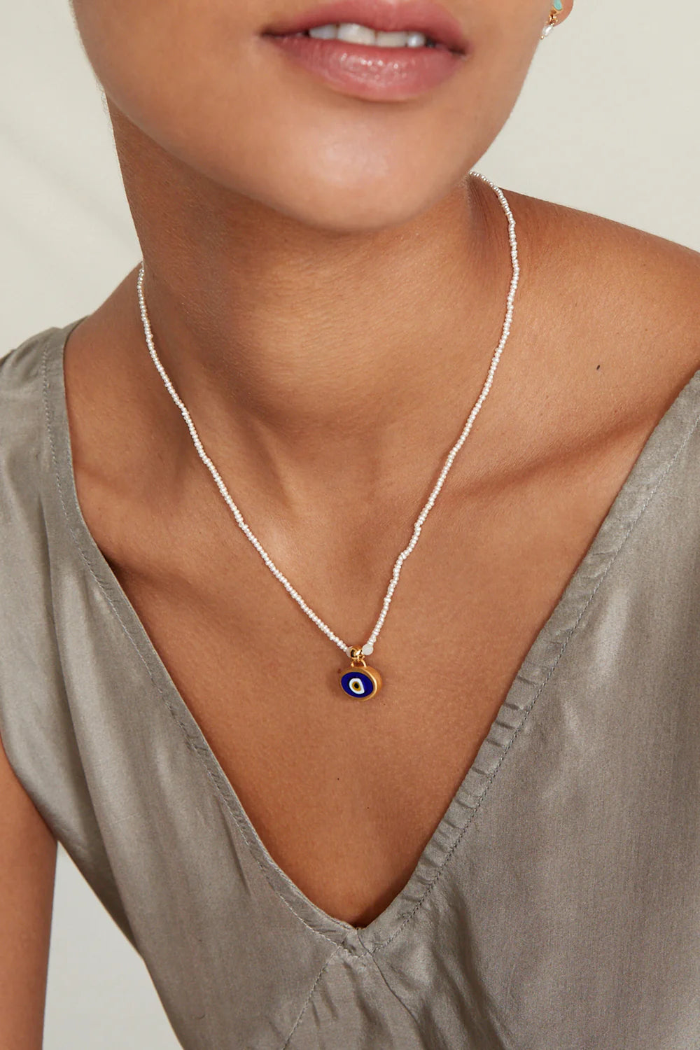 Mya Evil Eye Necklace Blue Mix