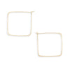 Square Minimal Hoop Earrings: Sterling Silver