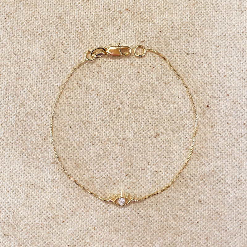 18k Gold Filled Dainty Eye Bracelet