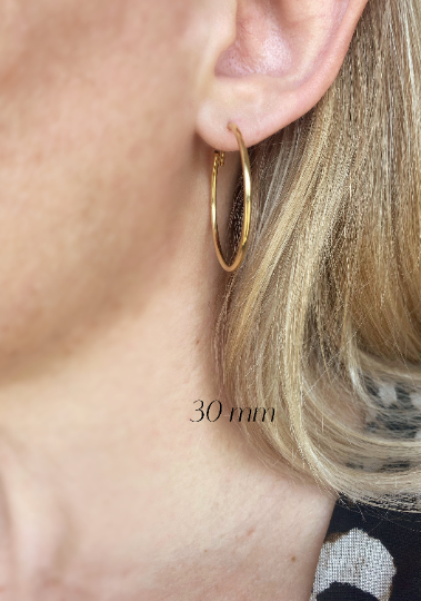 18k Gold Filled Endless Hoop Earrings Gold Hoops 20mm, 30mm,: Hoop 60mm