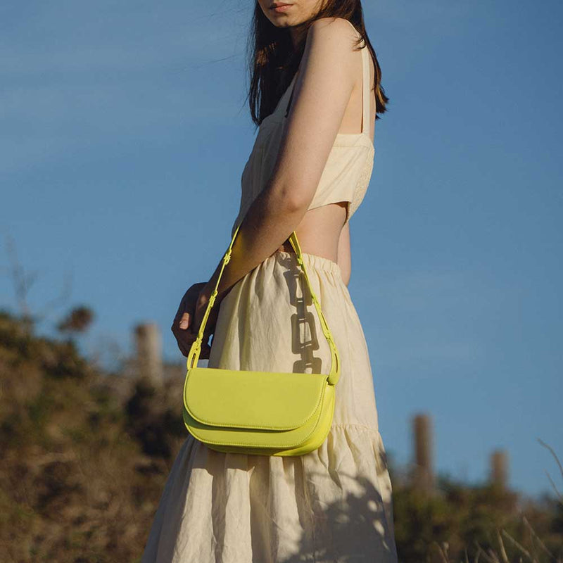 Inez Neon Yellow Recycled Vegan Crossbody Bag