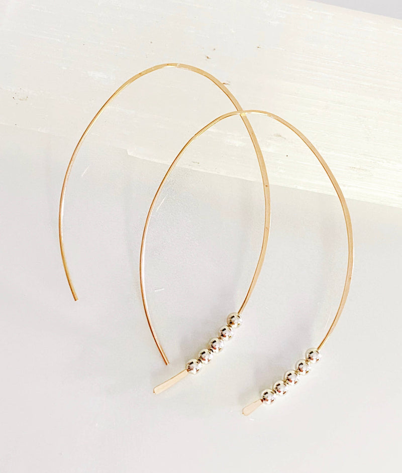 Modern mixed metal open hoops