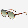 Billie ( NEW ) Unisex Aviator Sunglasses: Tortoise / Green