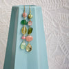 Semi Precious Mismatched Earrings: Pink/Green Multi