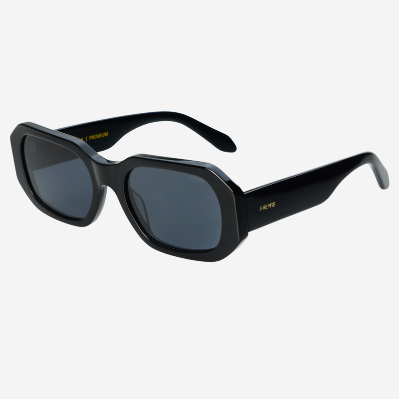 Onyx Acetate Womens Rectangular Sunglasses: Black