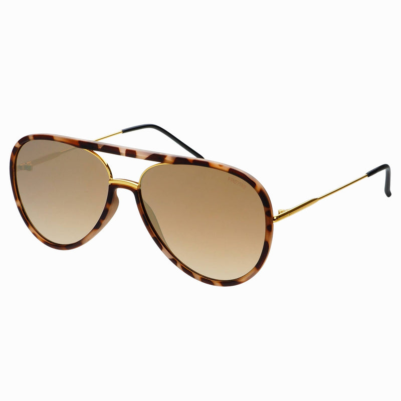 Shay Aviator Sunglasses: Matte Tortoise / Gold Mirrored