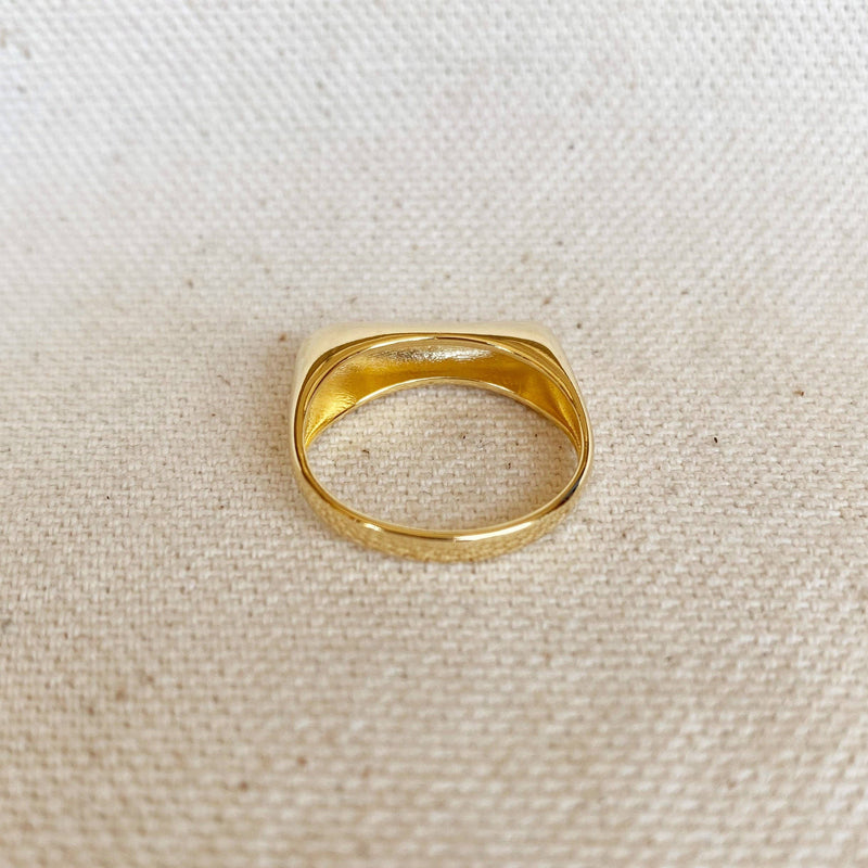 18k Gold Filled Bubble Flat Top Stackable Ring: 7