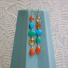 Semi Precious Mismatched Earrings: Pink/Green Multi