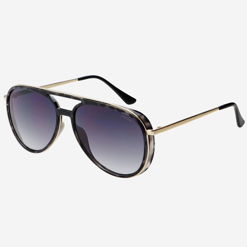 Fulton Unisex Aviator Sunglasses: Gray Tortoise