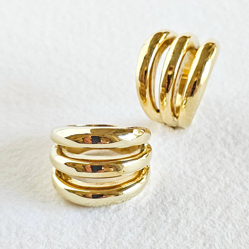 Brass ring layered open design handmade