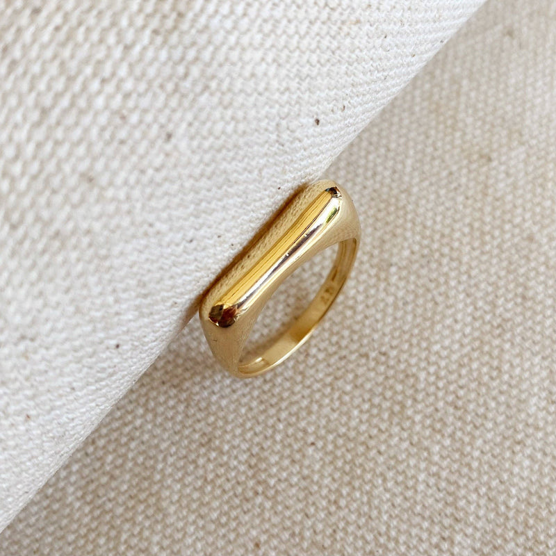18k Gold Filled Bubble Flat Top Stackable Ring: 7