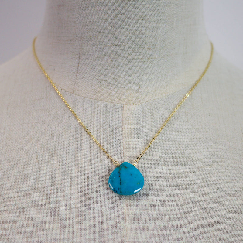 Teardrop Pendant Necklace: Blue Mystic