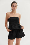 CT9002 - Courtney Linen Blend Tube Top: S / Black