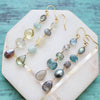 Semi Precious Mismatched Earrings: Blue Kyanite Multi