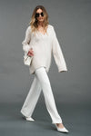 Mila V-Neck Sweater Pullover Oatmeal  : M