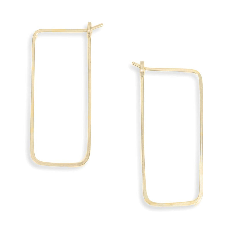 Rectangle Minimal Hoop: Gold Filled