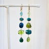 Semi Precious Mismatched Earrings: Pink/Green Multi