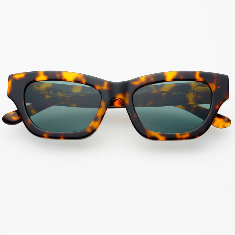 Aurora Acetate Cat Eye Sunglasses: Tortoise / G15