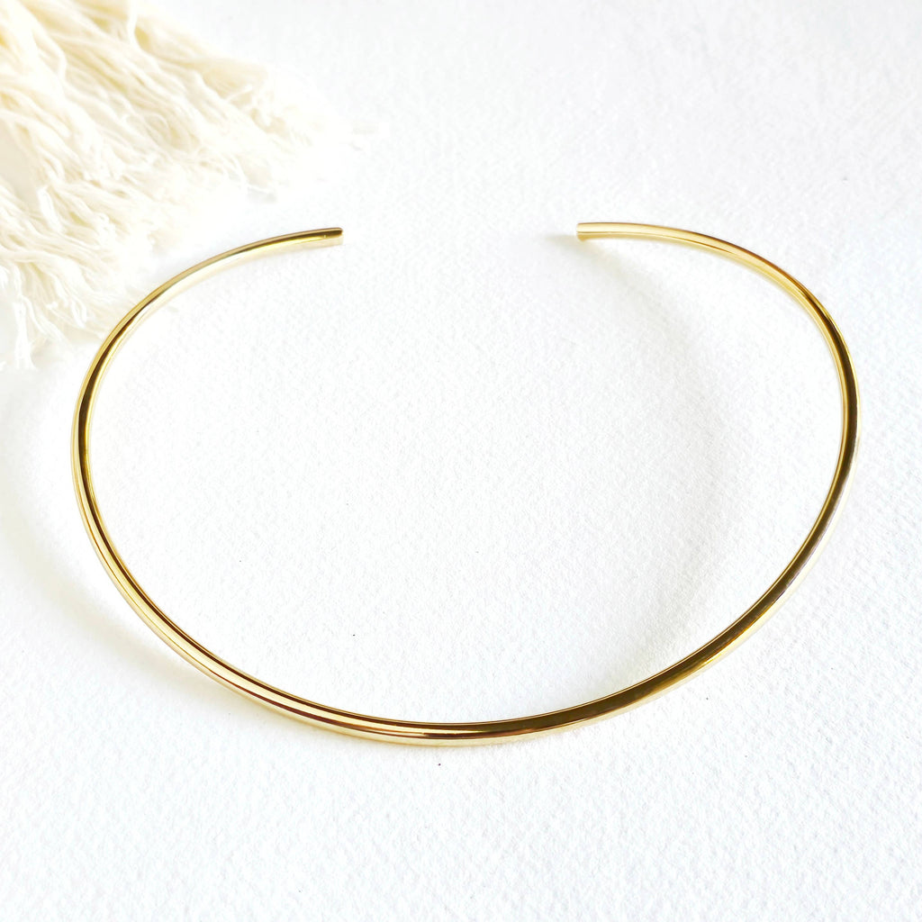 Thin simple minimal high quality curve Collar necklace