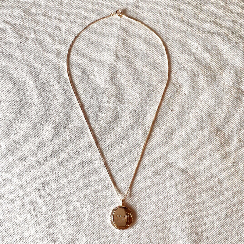 18k Gold Filled 11:11 Synchronicity Necklace: 16 inches
