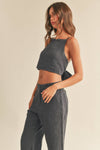 T2183   WASHED TIED IN BACK TOP: WASHED NAVY / L