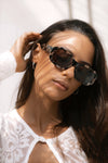 Onyx Acetate Womens Rectangular Sunglasses: Milky Tortoise