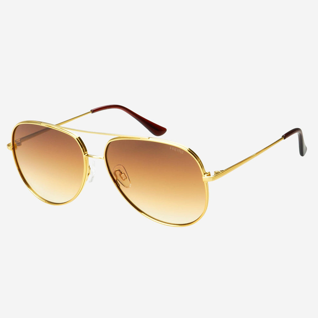 Max Mens Womens Aviator Sunglasses: Gold / Brown