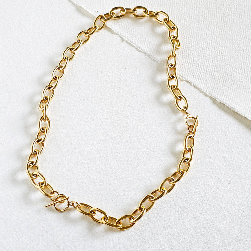 Gold plated 18k gold links infinity necklace bracelet : Necklace