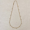 18k Gold Filled 2mm Curb Chain With Bezel CZ Drops Necklace: 14+2 extender