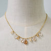 Dainty Semi Drops Necklace: Brown Topaz