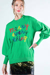 Merry everything letter sweater VT81729: S / BLACK