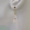 Dainty Semi Drop Earrings: Lab/Pink Ruit.