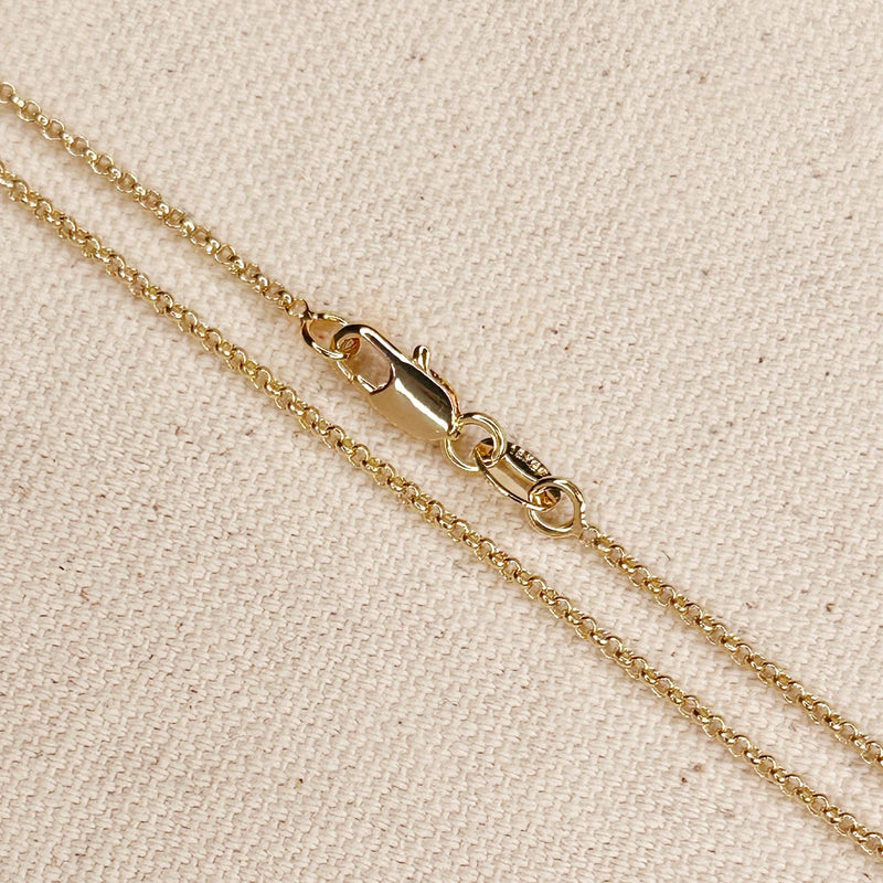 18k Gold Filled 1.5mm Rolo Chain Available in 16", 18", 20",: 18 inches