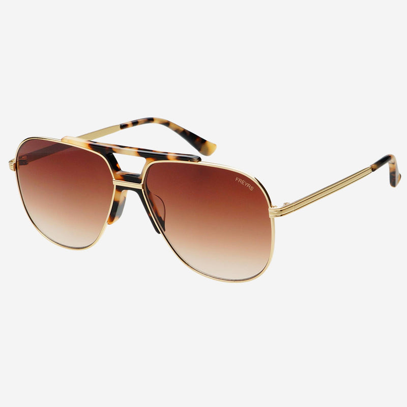 Logan ( NEW ) Acetate Aviator Unisex Sunglasses: Tortoise / Brown