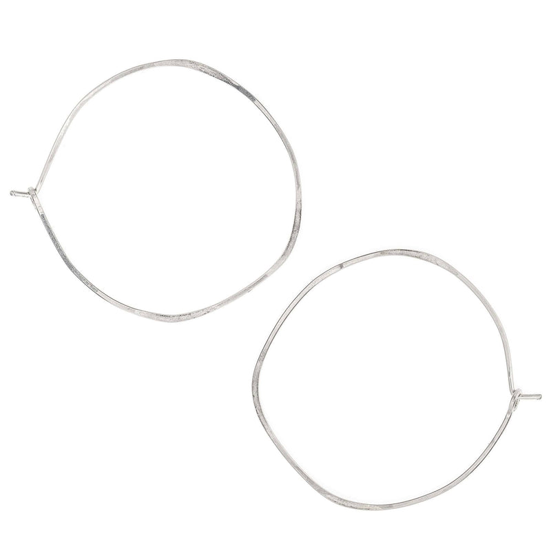 Minimal Hoop Earrings - Large Organic Circles: Gold Filled