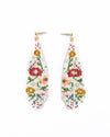 Beaded Handwoven Wildflower Fringe Earrings (Black)