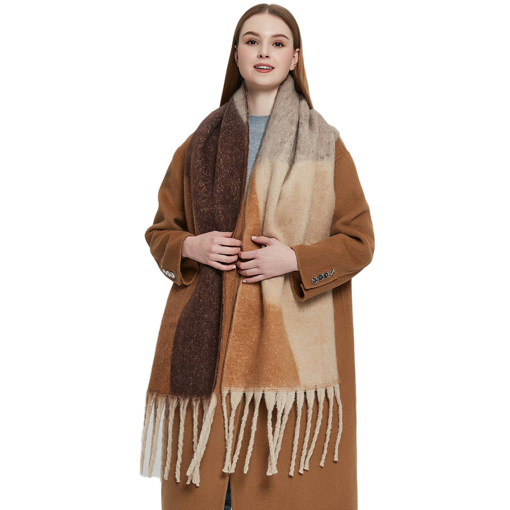 Soft Chunky Abstract Fleece Scarf With Tassel (8 colors): 03
