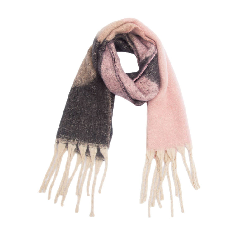 Soft Chunky Abstract Fleece Scarf With Tassel (8 colors): 03