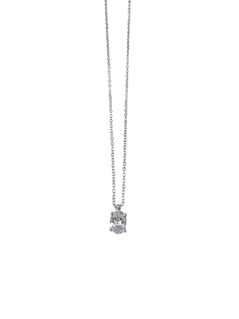 Single Solitaire Necklace: Gold/Triangle