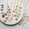 Dainty Semi Drops Necklace: Brown Topaz