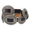 Western Genuine Distressed Leather belt w. packed Concho: Brown / M/L