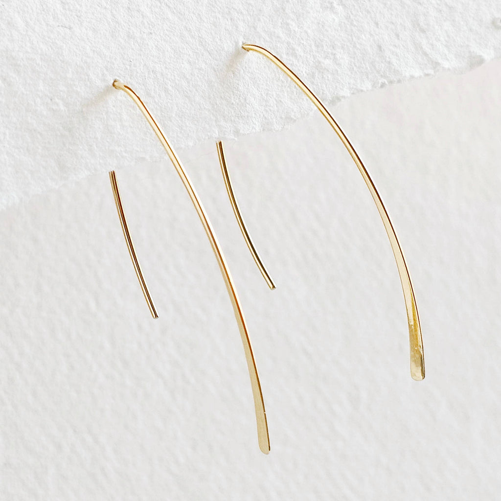 18 kt gold plated hoop wire earrings : Yellow Gold