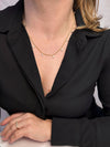 18k Gold Filled 2mm Curb Chain With Bezel CZ Drops Necklace: 14+2 extender