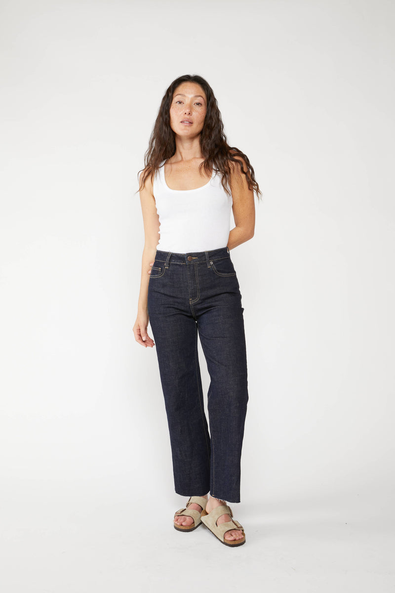 Wide Leg Jeans High Rise Crop The Aberdeen Timbers: Standard / 23